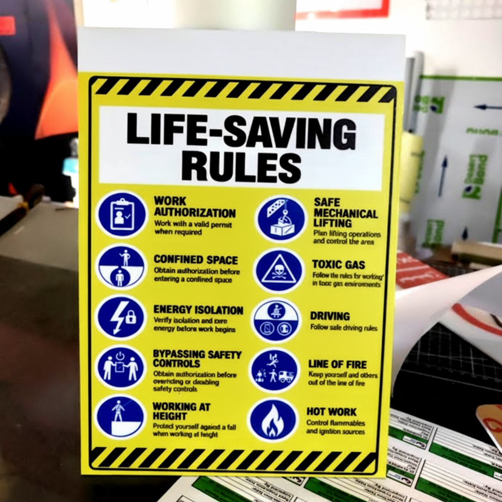 Life-Saving Rules Safety Sign A3